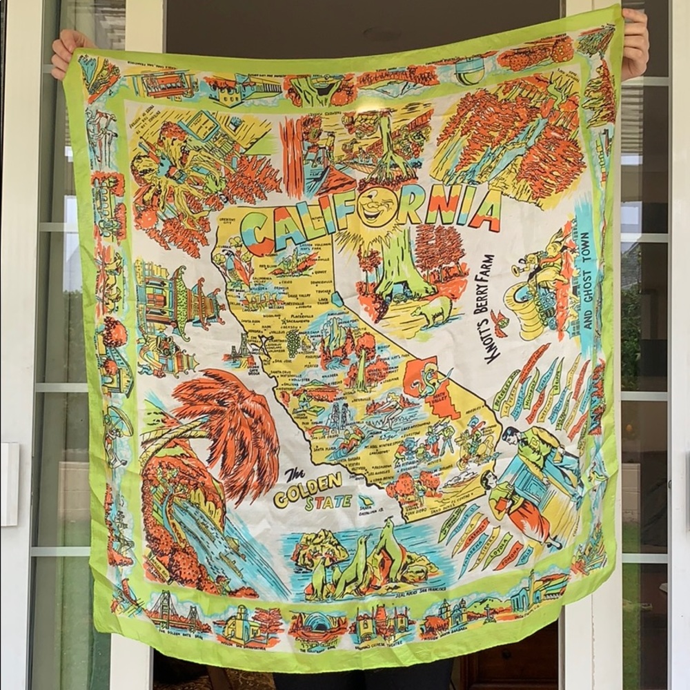 Vintage Souvenir Scarf Knotts Berry Farm